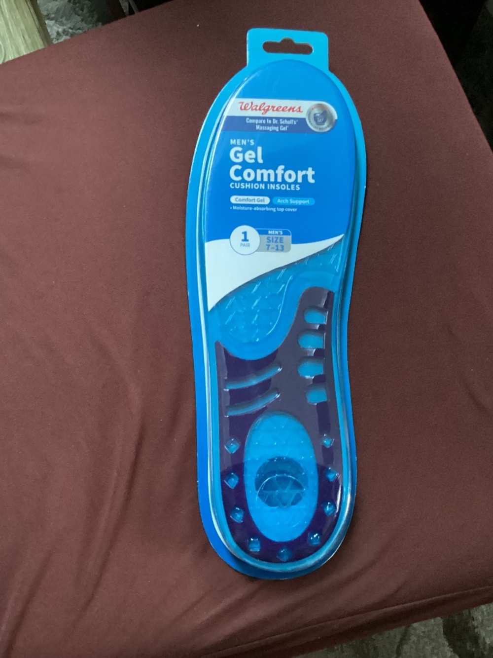Walgreens Men's Gel Comfort Cushion Insoles New size 7-13